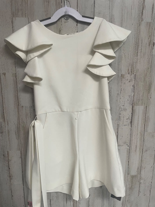CREAM GB GIRLS RUFFLE TIE ROMPER, GIRLS 10