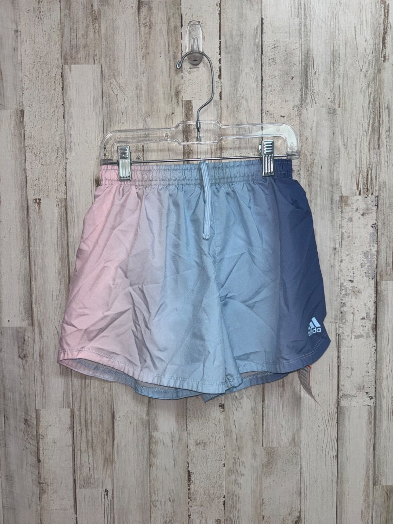 BLUE ADIDAS OMBRE SHORTS, GIRLS 14