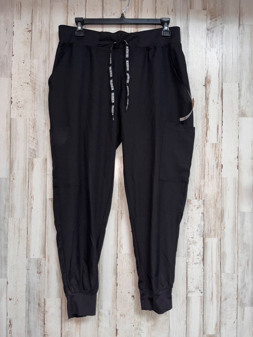 BLACK MEDCOUTURE SCRUB JOGGER PANTS, LADIES M PETITE