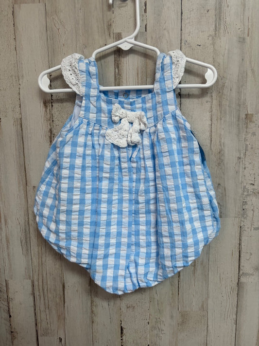 BLUE BABY ESSENTIALS PLAID BOW BUBBLE, GIRLS 12M