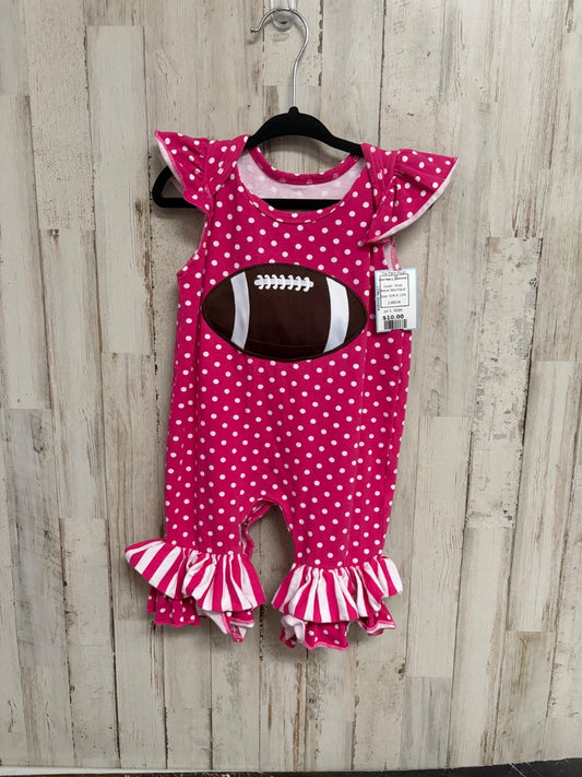 PINK  FOOTBALL ROMPER, GIRLS 12M