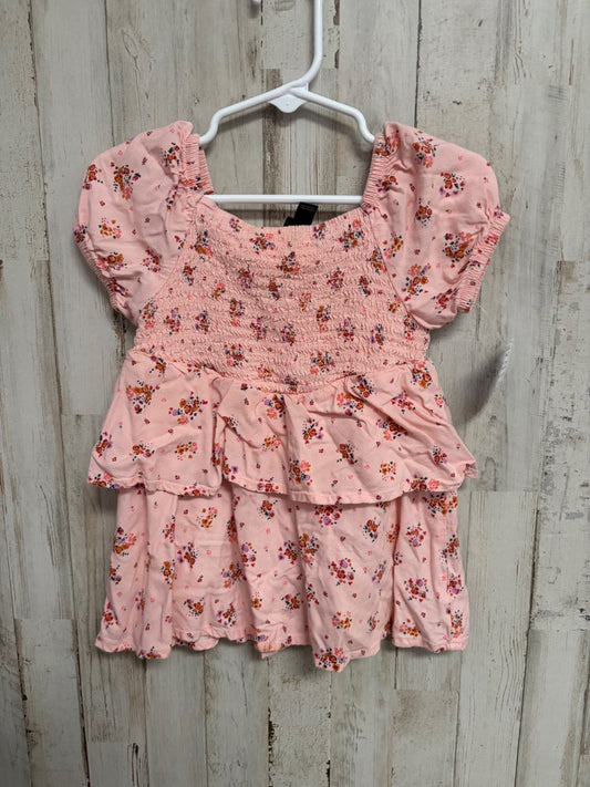 LT PINK ART CLASS FLORAL TIER DRESS, GIRLS 18M