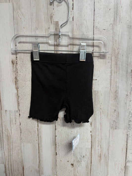 BLACK GARANIMALS RIBBED BIKER SHORTS, GIRLS 18M