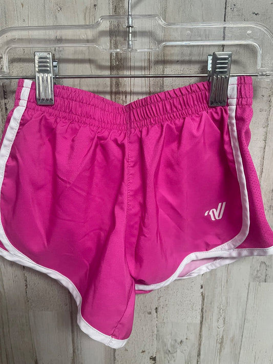 PINK VARSITY ATHLETIC SHORTS, GIRLS 5/6