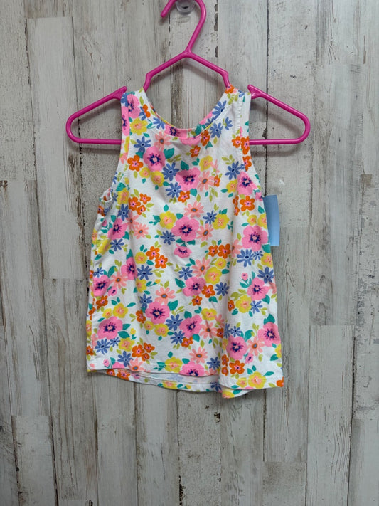 WHITE CAT & JACK FLORAL TANK, GIRLS 2T