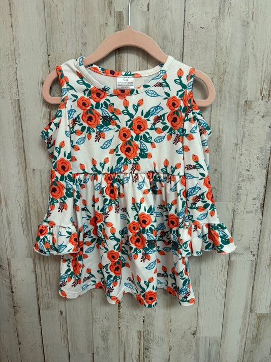 WHITE BOUTIQUE FLORAL COLD SHOULDER TOP, GIRLS 3T