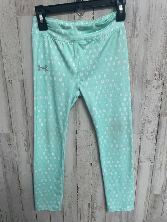 MINT UNDER ARMOUR LOGO LEGGINGS, GIRLS 6X