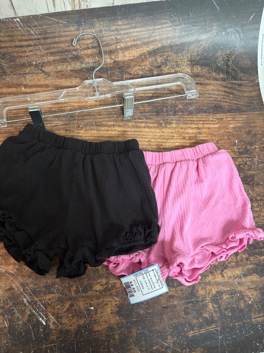 BLACK/PINK GARANIMALS 2PK RIBBED SHORT SET, GIRLS 2T