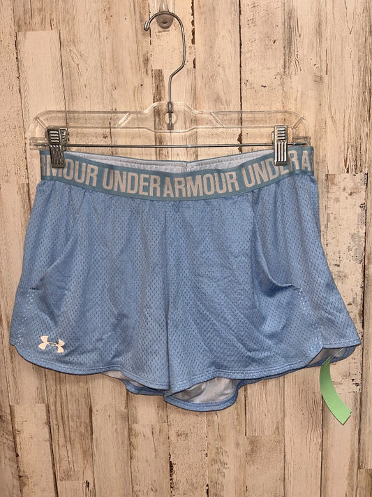 BLUE UNDER ARMOUR MESH LOGO SHORTS, LADIES S
