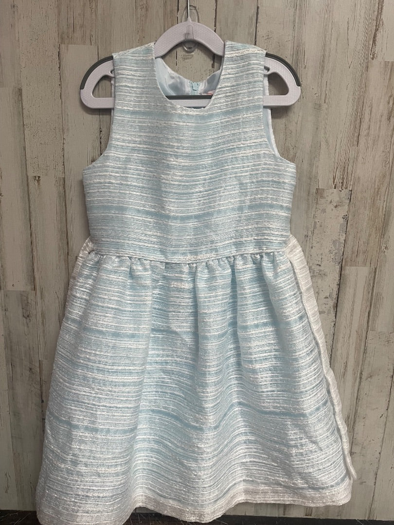 BLUE WONDER NATION STRIPE CHURCH DRESS, GIRLS 8