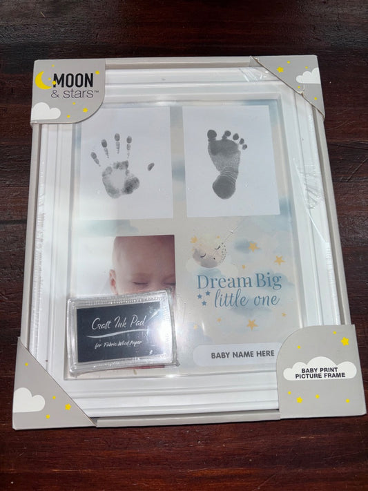 WHITE MOON AND STARS NEW BABY PRINT FRAME, BABY GEAR