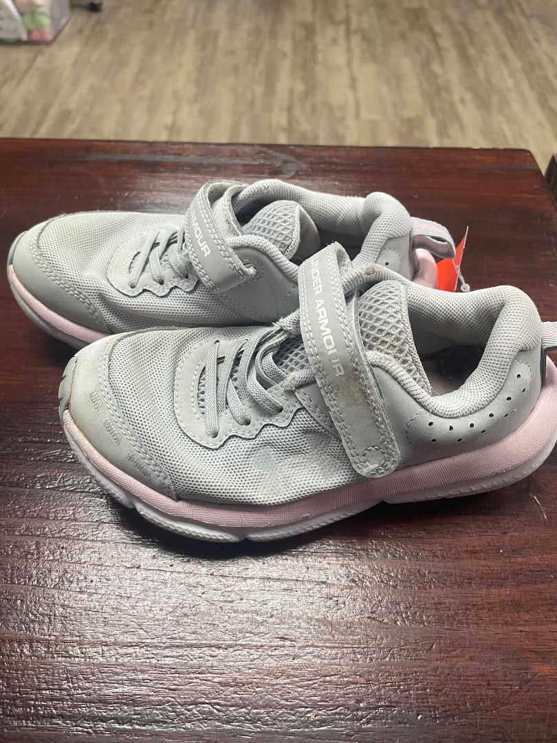 GREY UNDER ARMOUR VELCRO SNEAKERS, SHOES 13
