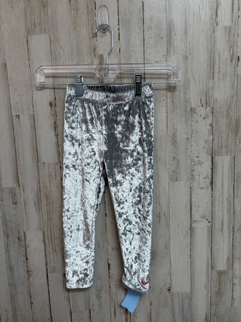 GREY  VELVET LEGGINGS, GIRLS 4T