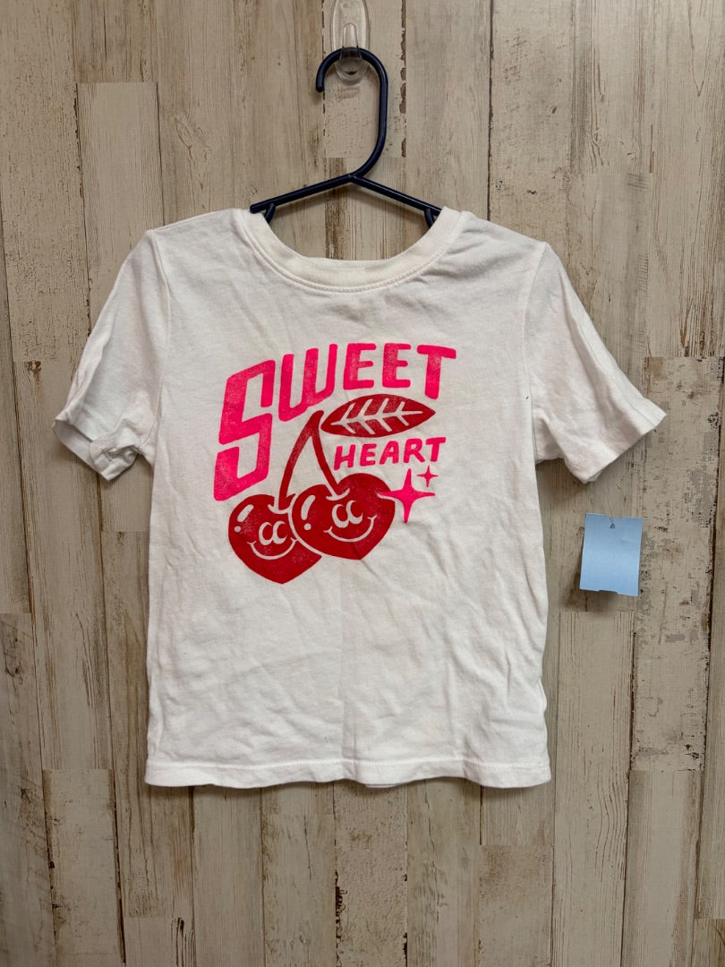 WHITE OLD NAVY SWEETHEART TEE, GIRLS 5T