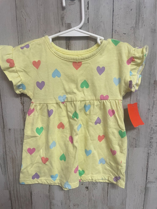 YELLOW  HEART TIER TEE, GIRL 12M
