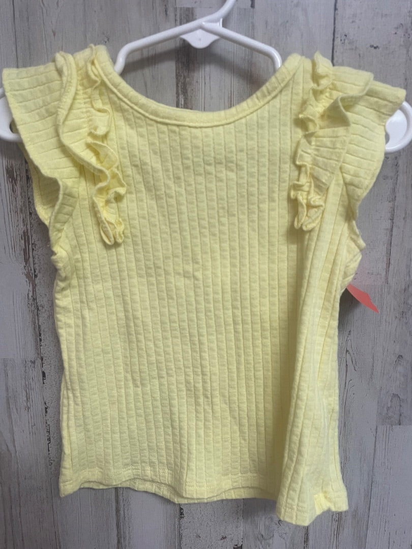 YELLOW GARANIMALS RIBBED RUFFLE TEE, GIRL 18M