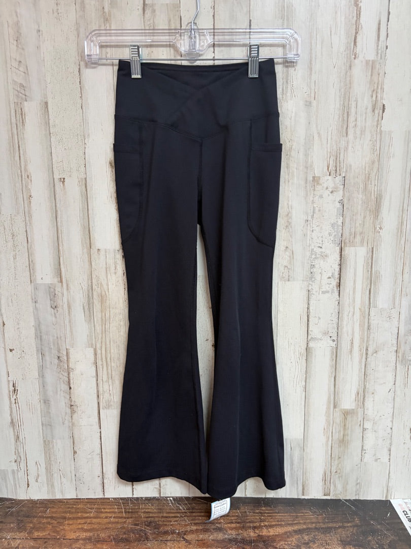 BLACK BALEAF YOGA FLARES, GIRLS 6/7