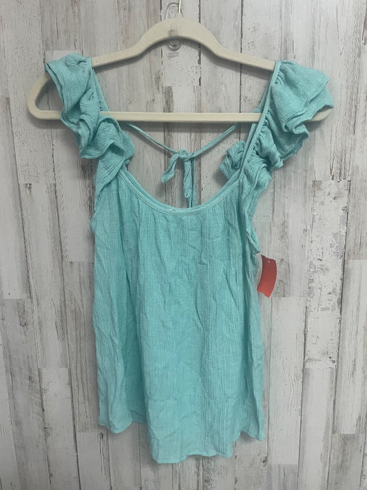 TEAL MINE MUSLIN RUFFLE SLEEVE TOP, LADIES S