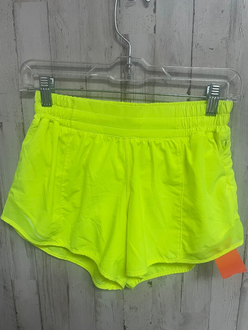 YELLOW LULULEMON NEON DRY FIT SHORTS SZ 6, LADIES M