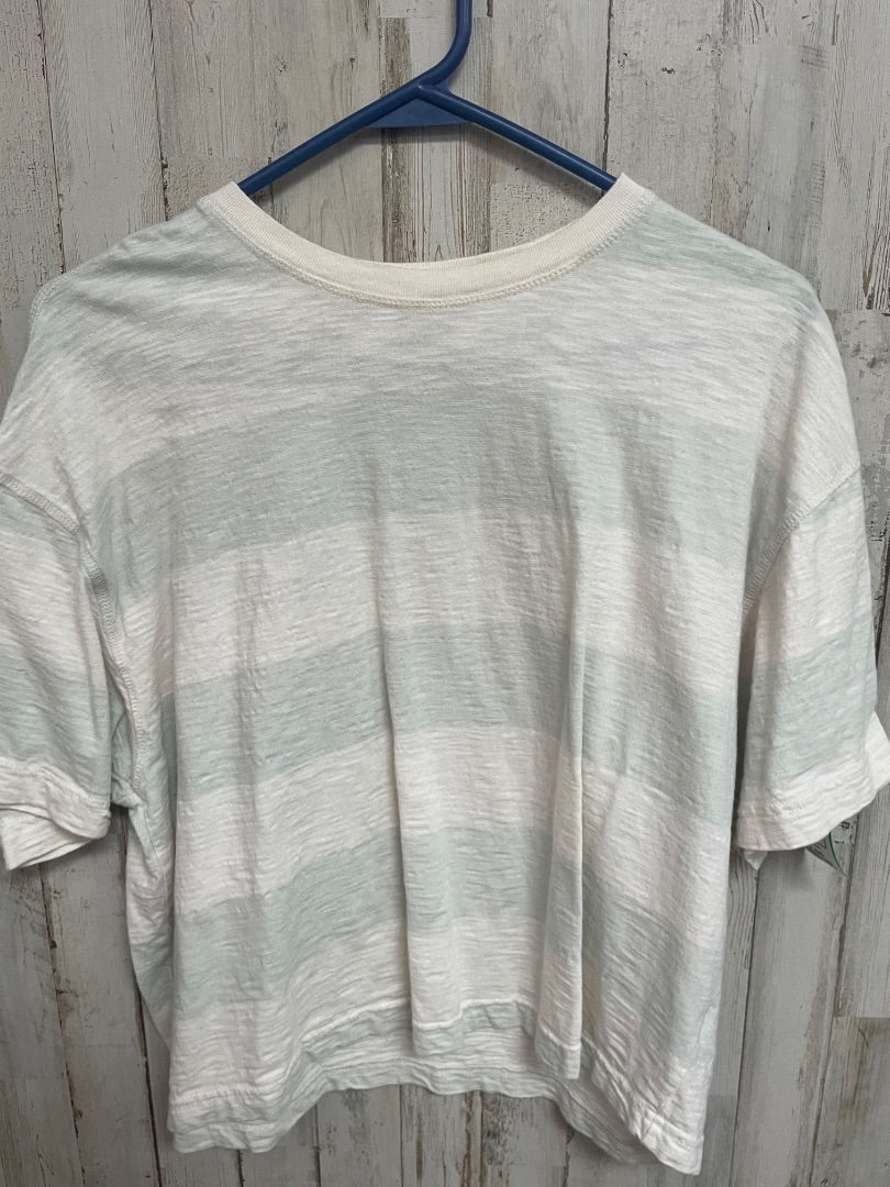 teal/white universal threads stripe crop top, LADIES S