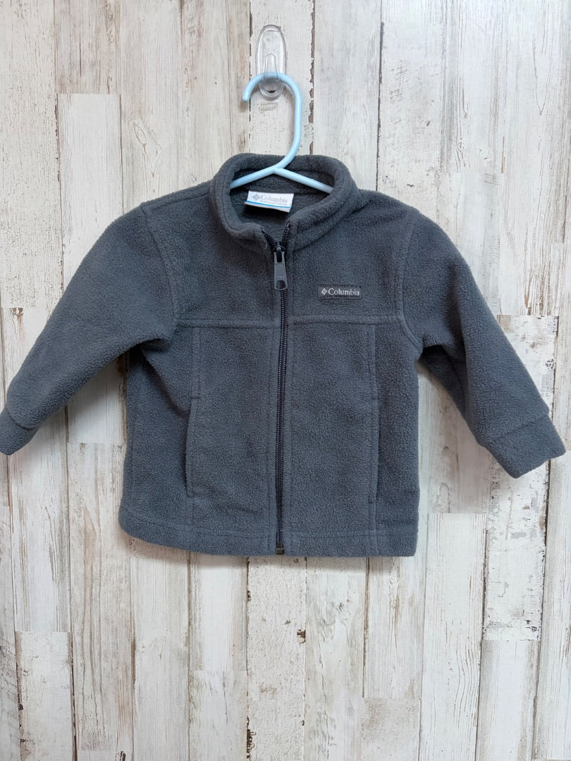 GREY COLUMBIA FLEECE ZIP JACKET, BOYS 6/12M
