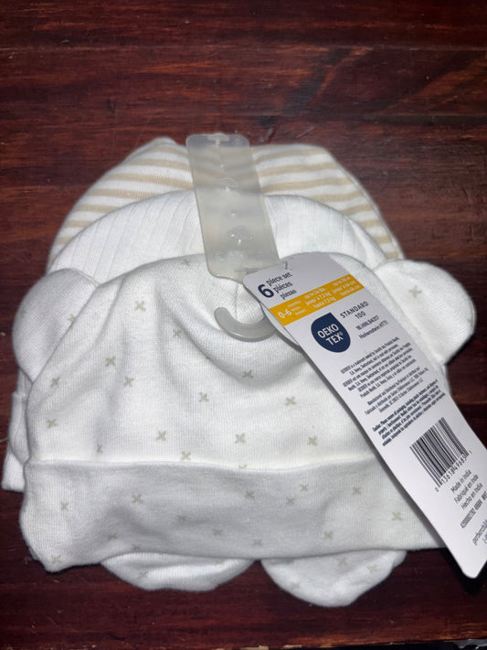 GERBER NEW 6PC HAT/MITTEN SETS 0-6M, BABY GEAR