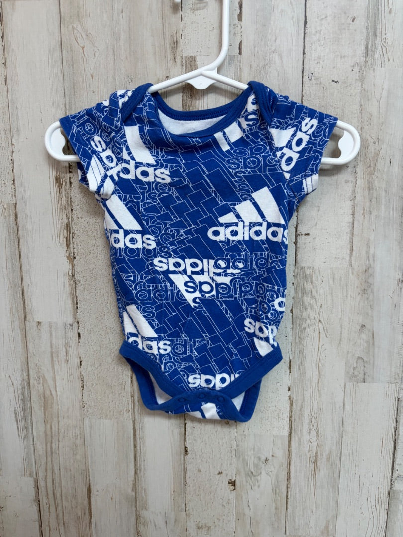 BLUE ADIDAS LOGO ONESIE, BOYS 6M