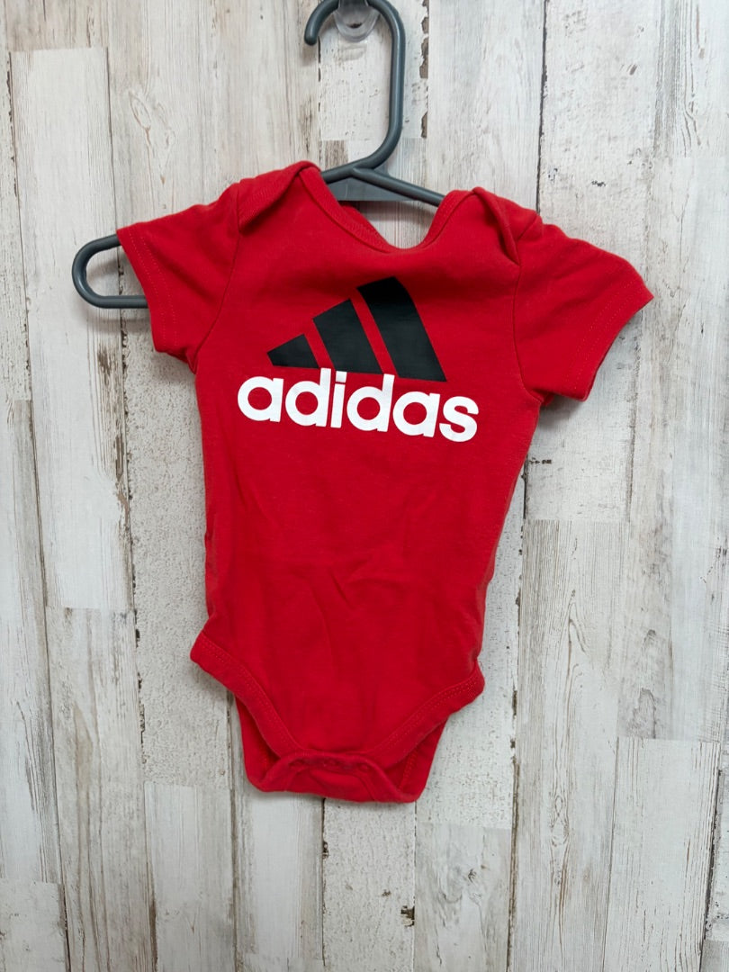 RED ADIDAS LOGO ONESIE, BOYS 6M