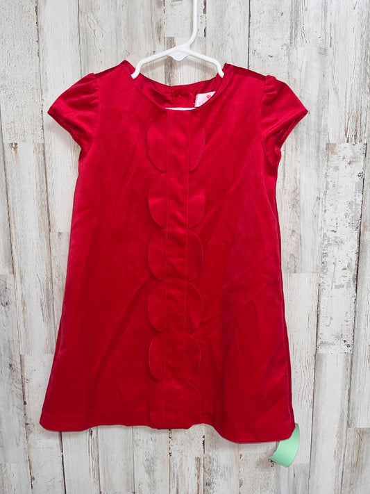 RED LULURAIN VELVET DRESS, GIRL 3T