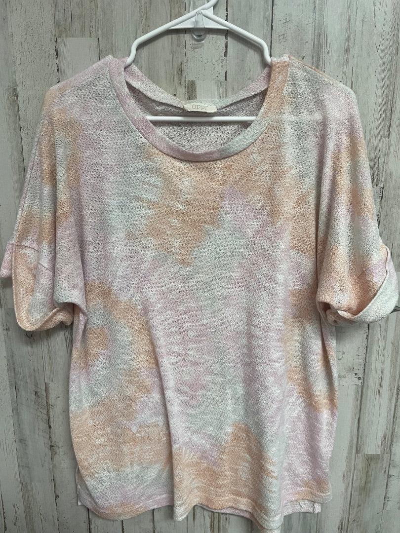 orange/pink oddy tie dye top, LADIES M