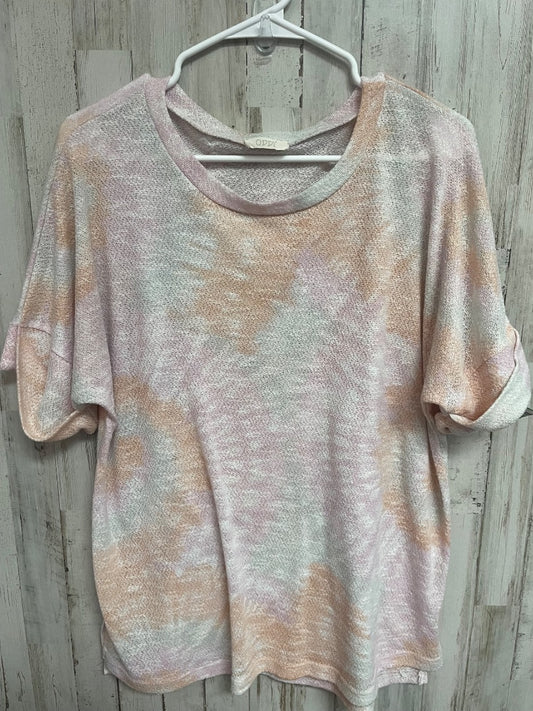 orange/pink oddy tie dye top, LADIES M