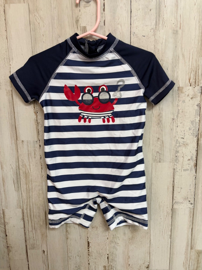 NAVY WHIPPETTE CRAB SWIM, BOYS 12M