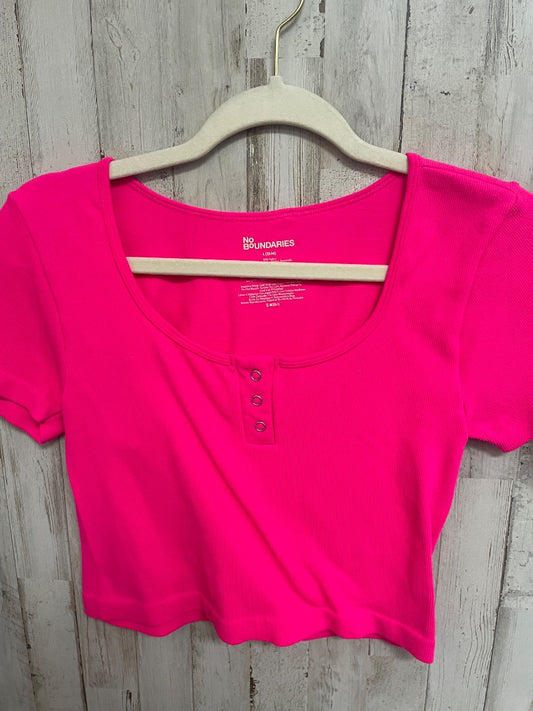 hot pink nobo scoop neck crop top, LADIES L