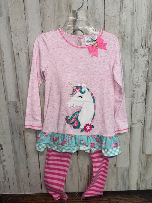 PINK RARE EDITIONS UNICORN OUTFIT, GIRL 4T