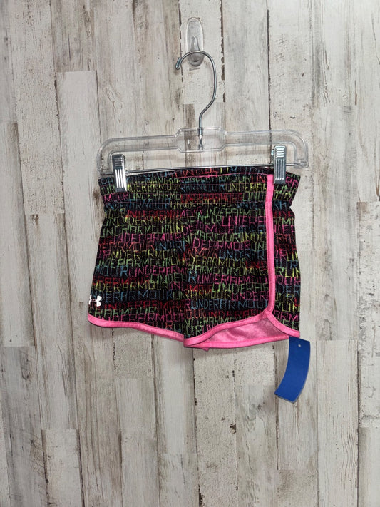 BLACK/NEON UNDER ARMOUR TITLE SKETCH SHORTS, GIRL 4T