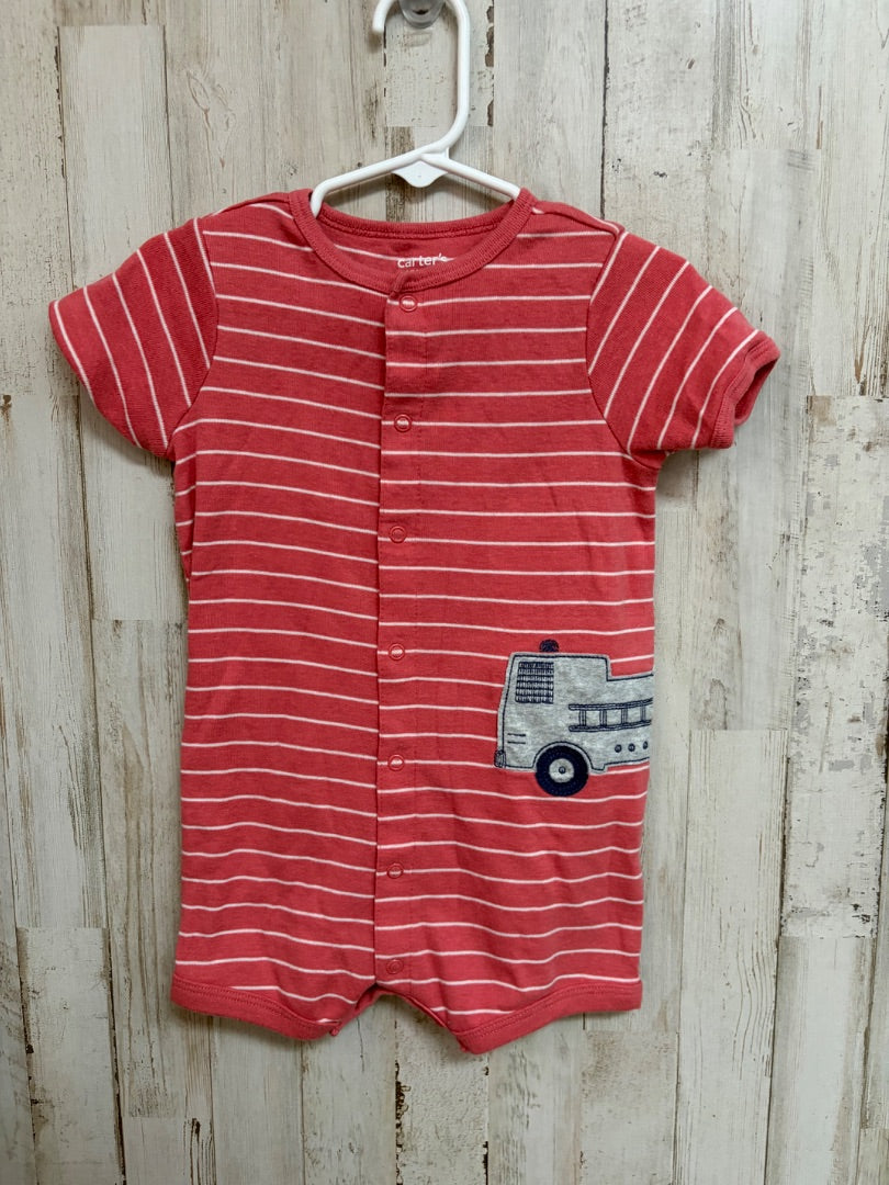 PINK CARTERS STRIPE ROMPER, BOYS 18M