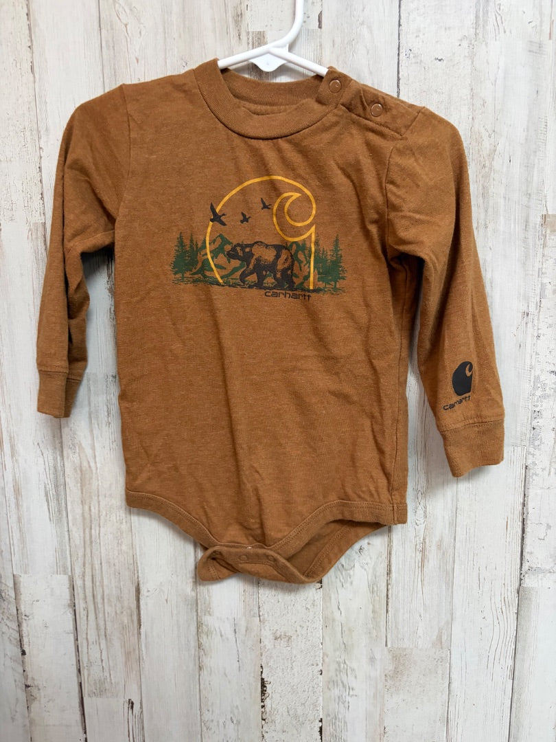 TAN CARHARTT BEAR ONESIE, BOYS 24M