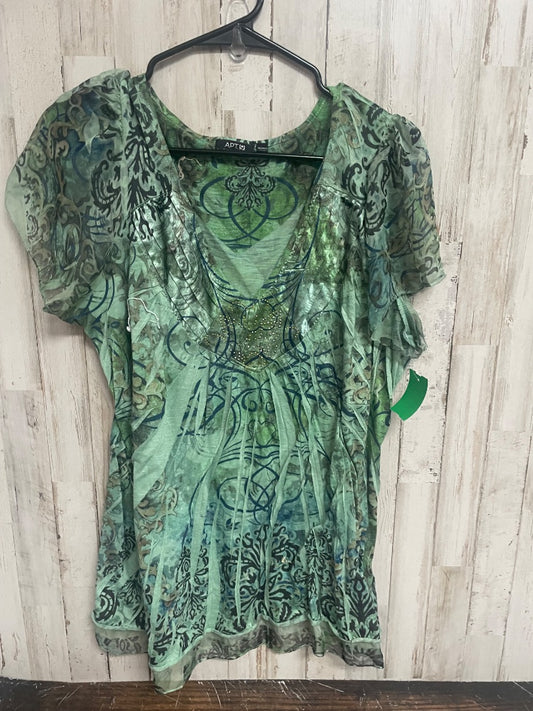Green APt Jeweled top, Ladies 2X