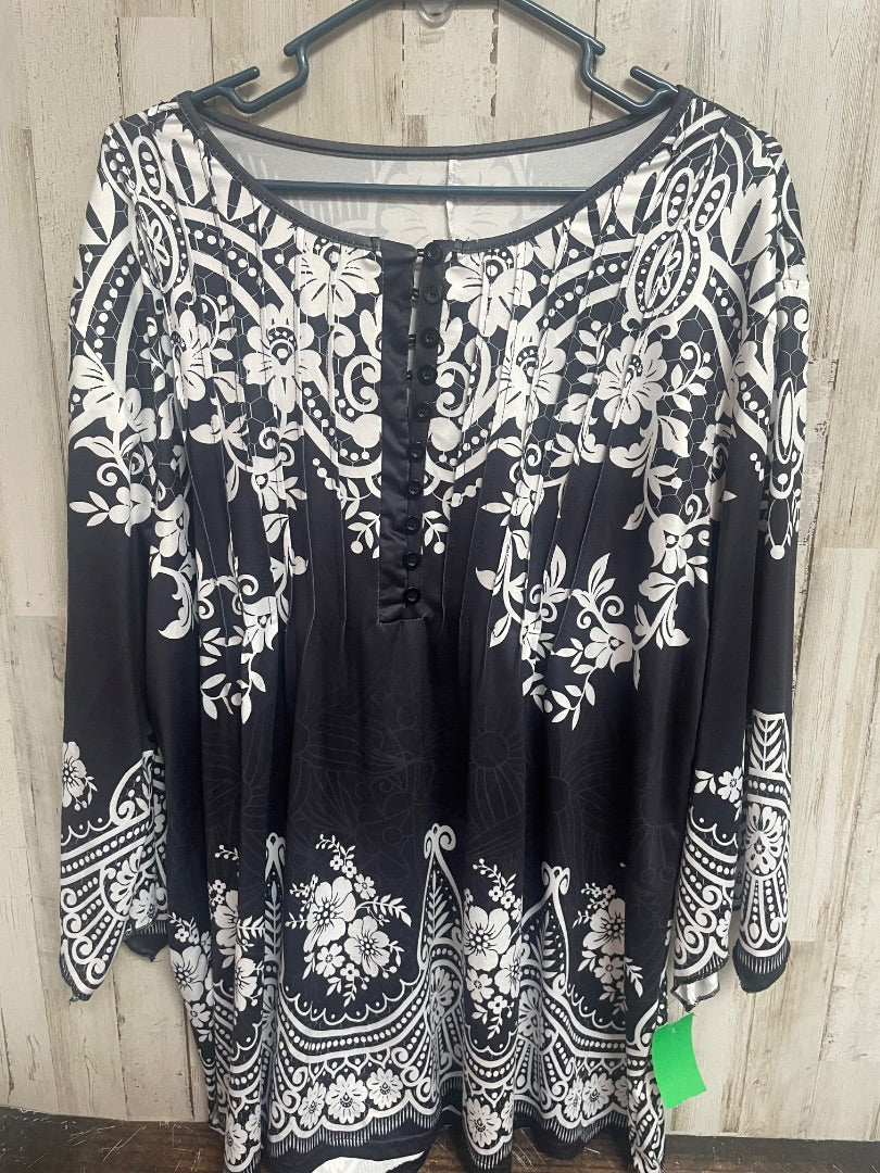 Navy No brand Flowy button top, Ladies 2X