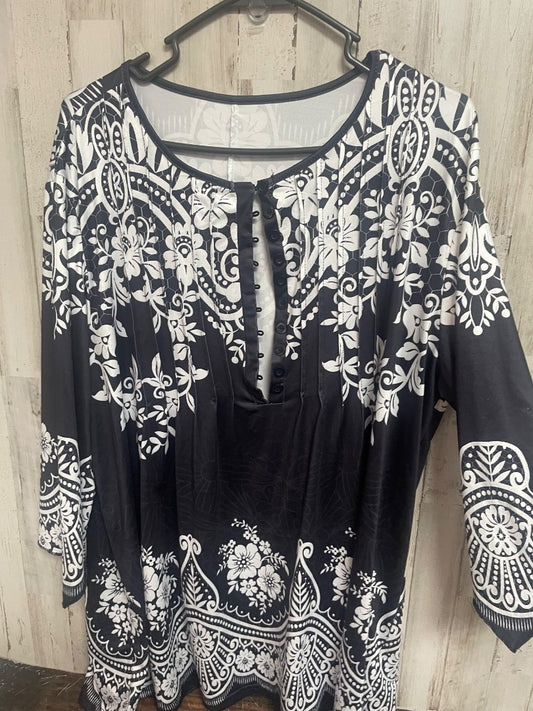 Dark Navy No brand Flowy button top, Ladies 2X