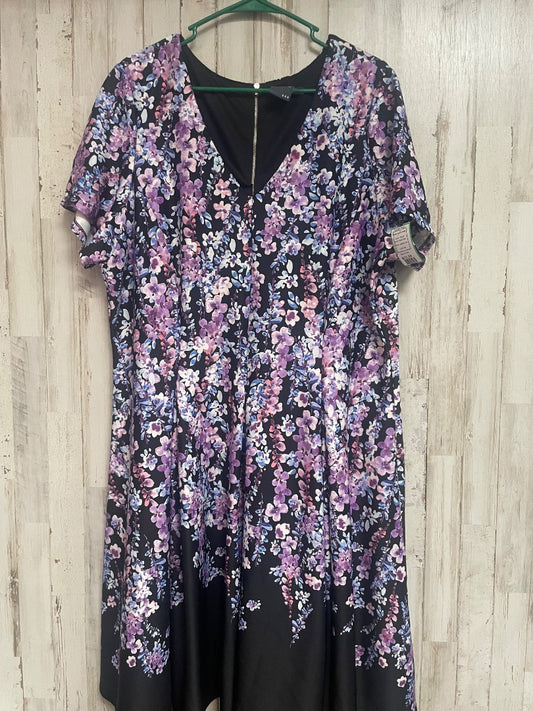 Black Gabby Skye Floral vneck dress, Ladies 2X