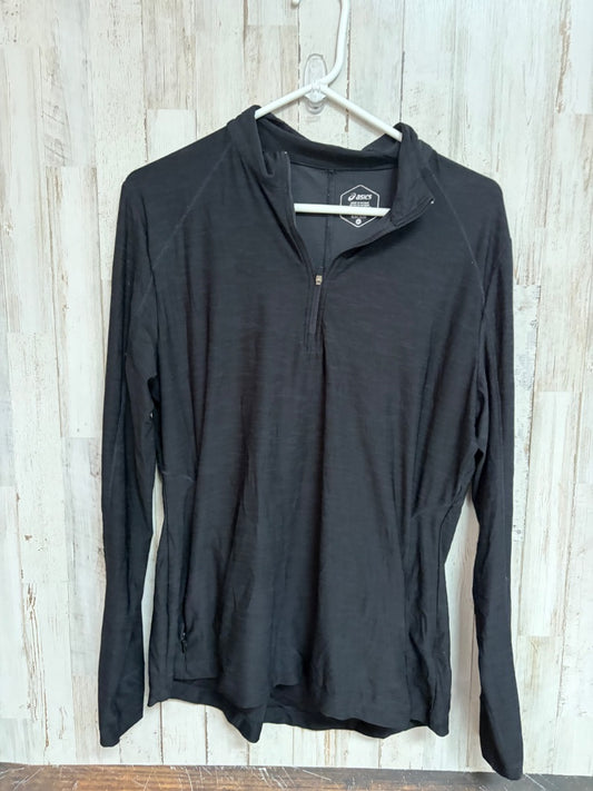 BLACK ASICS 1/4 ZIP PULLOVER, LADIES XL