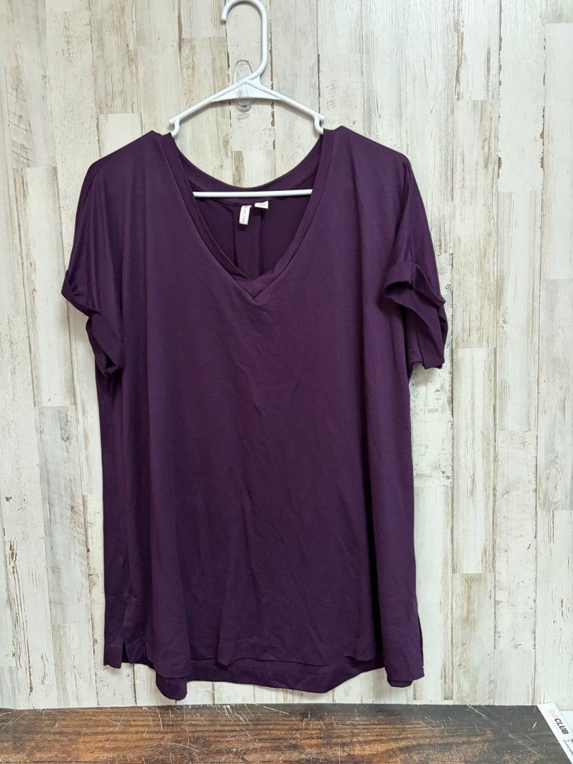 DRK PURPLE CATO SOFT VNECK TOP, LADIES XL