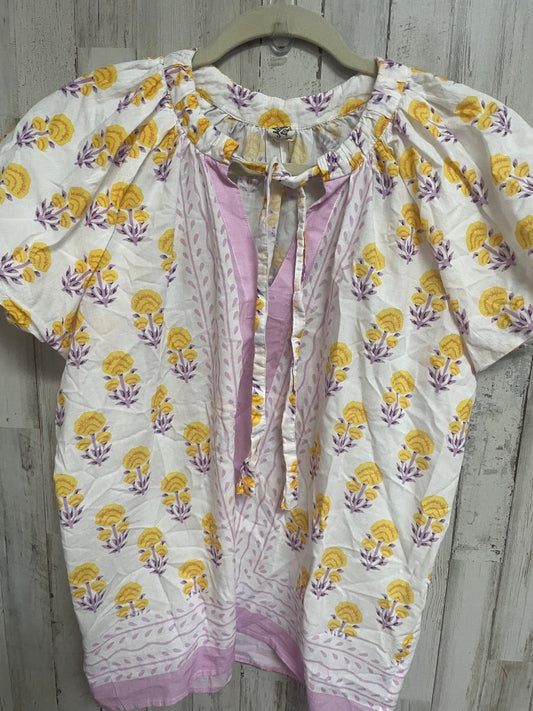 WHITE/PURPLE IVY JANE FLORAL TIE BLOUSE, LADIES S