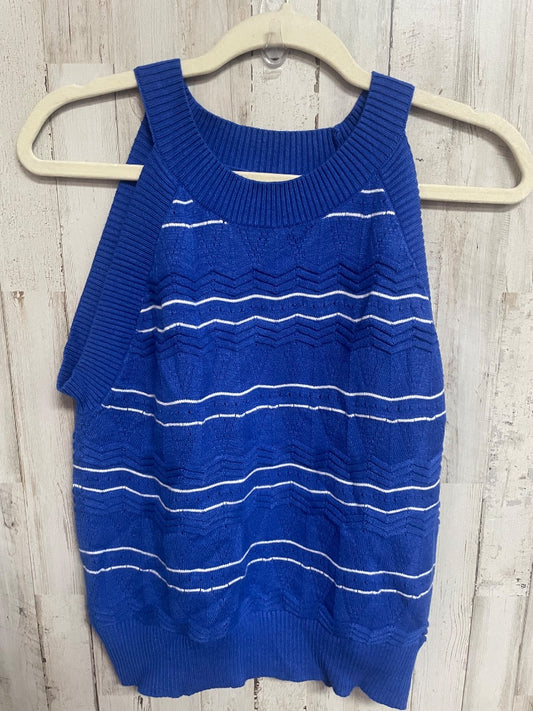 BRIGHT BLUE  STRIPE KNIT TANK, LADIES M