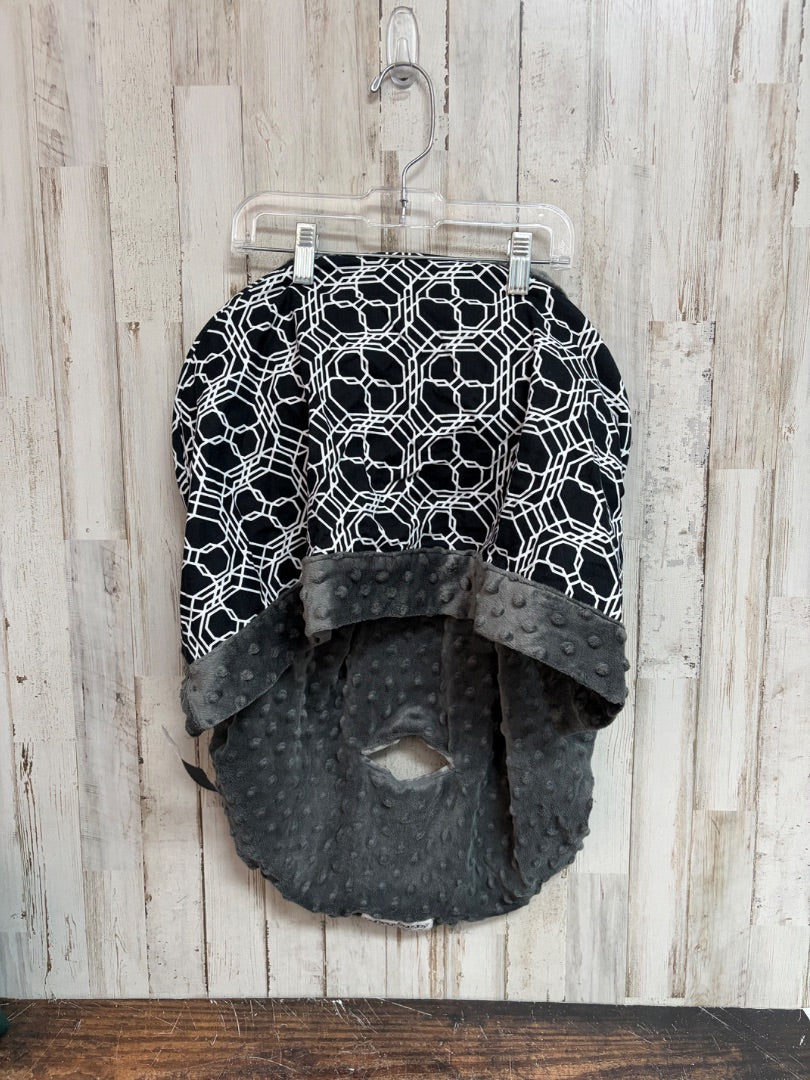 GREY CARSEAT CANOPY MINKY CAR SEAT COVER
