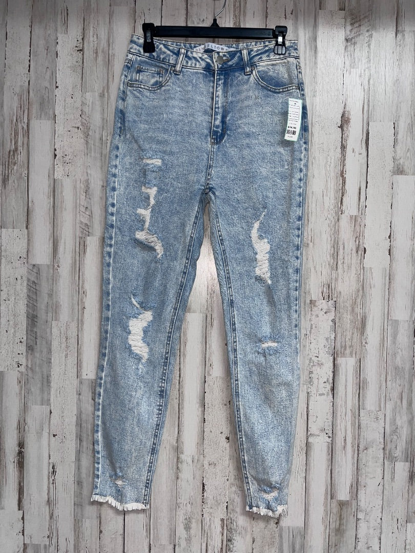 LIGHT DENIM TINSELTOWN SZ 7 DISTRESSED ACID WASHED JEANS, LADIES M