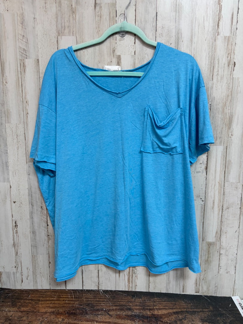 BLUE ZENANA POCKET OVERSIZE TOP, LADIES S