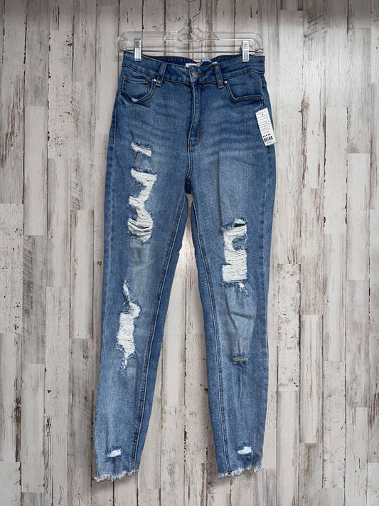 MED WASH TINSELTOWN SZ 7 DISTRESSED SKINNIES, LADIES M