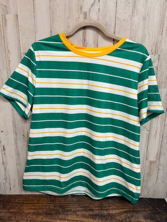 GREEN/YELLOW SHEIN STRIPE TOP, LADIES L